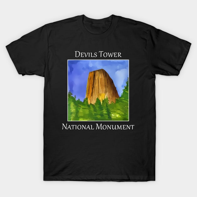 Devils Tower National Monument near Moorcroft Wyoming T-Shirt by WelshDesigns